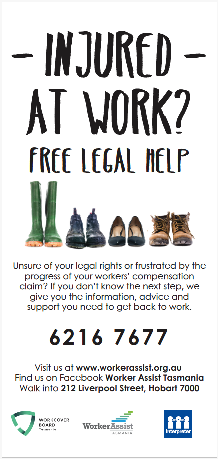 Injured At Work? Free Legal Help — Worker Assist Tasmania